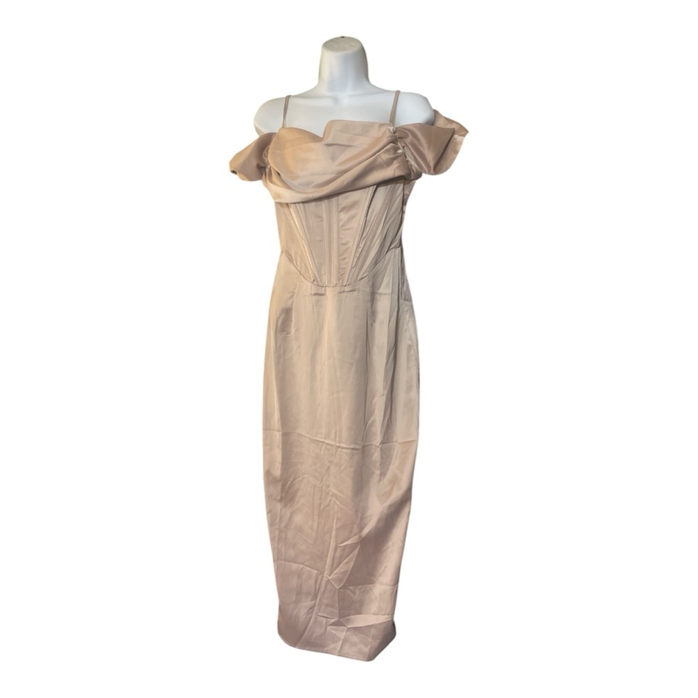 Carly Missguided Champagne Silk Dress – NWT Brand New